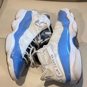 Air Jordan 6 Ring Men's Sneakers S 11 in White and Blue #CW7037-100 Gray Tongue
